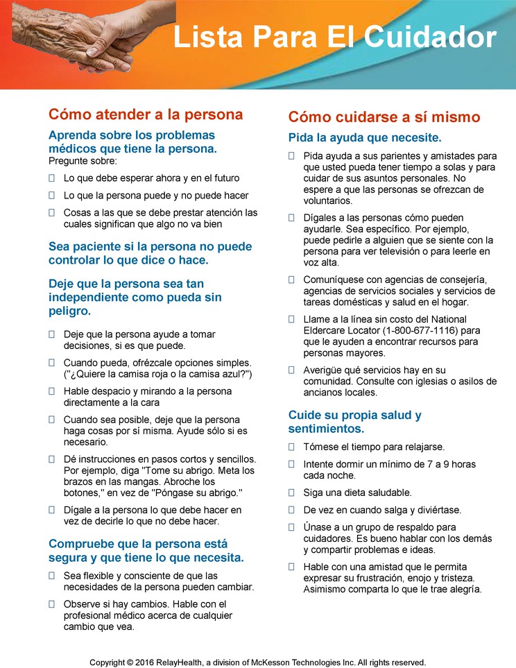 Caregiving: Checklist