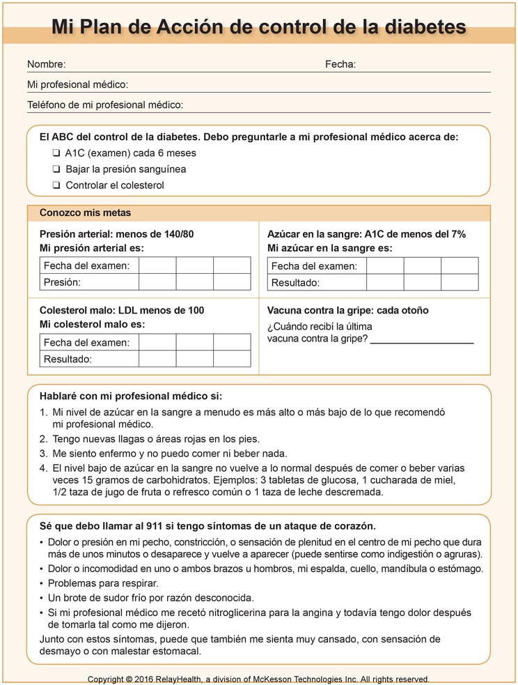 Diabetes Action Plan: Illustration, page 1