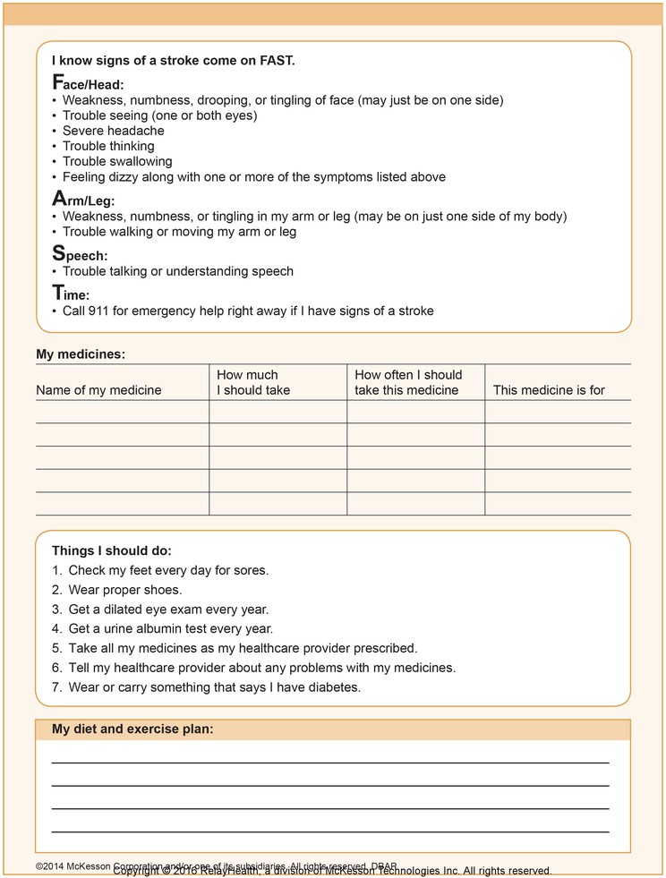 Diabetes Action Plan: Illustration, page 2
