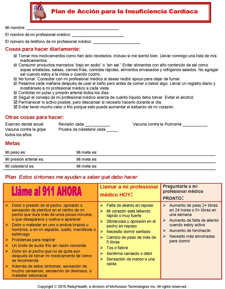 Heart Failure Action Plan: Illustration