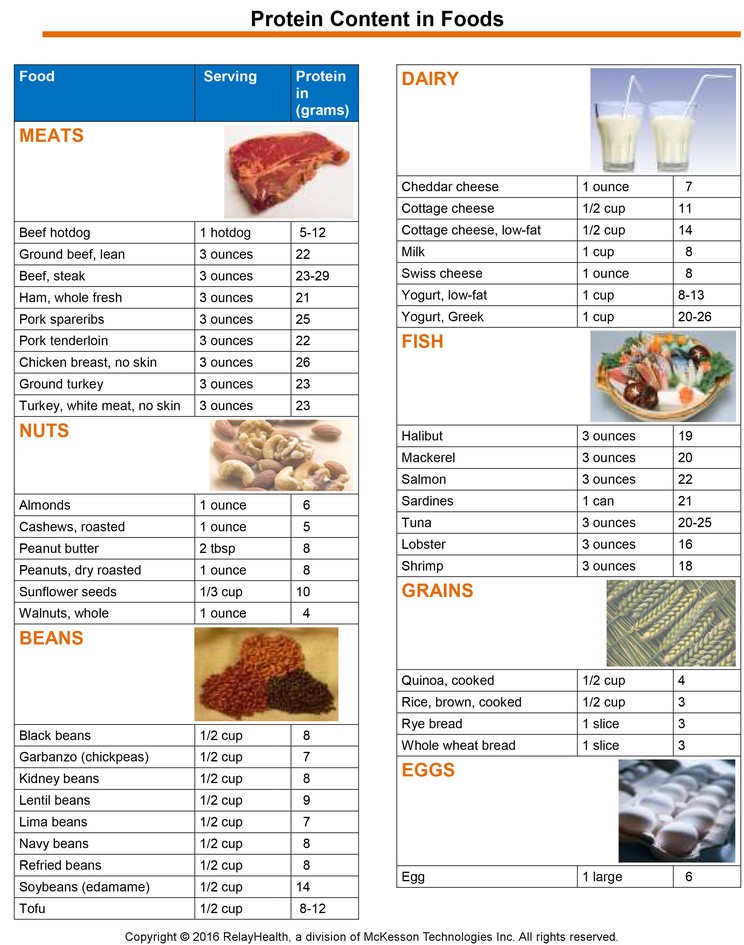 Protein Content in Foods: Illustration