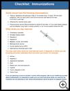Thumbnail image of: Immunizations: Checklist