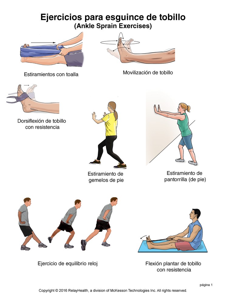 Ankle Sprain Exercises: Illustration, page 1