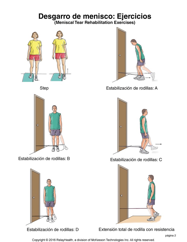 Meniscal (Cartilage) Tear Exercises: Illustration, page 2