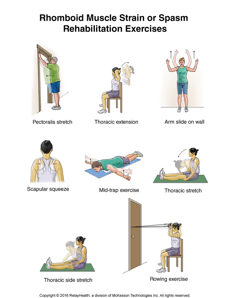 Rhomboid Strain or Spasm Exercises: Illustration