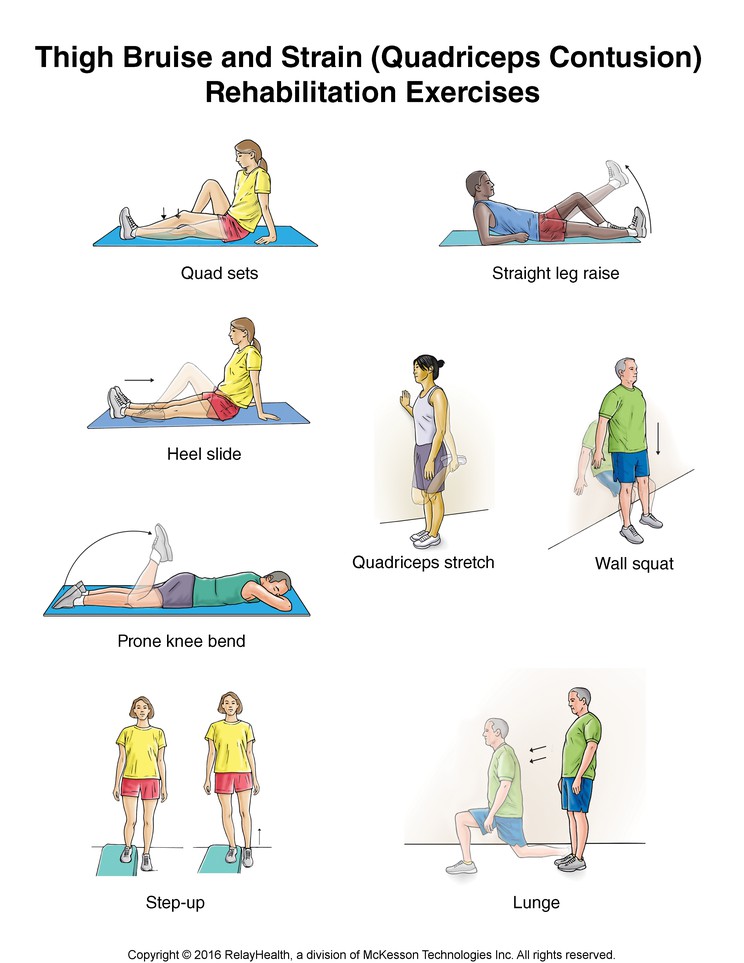 Thigh Bruise and Strain (Quadriceps Contusion) Exercises: Illustration