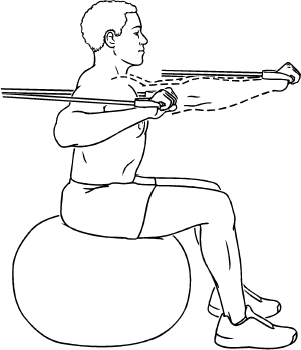 Two-Arm Chest Press (Tubing)