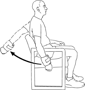 man sitting in chair side drawing