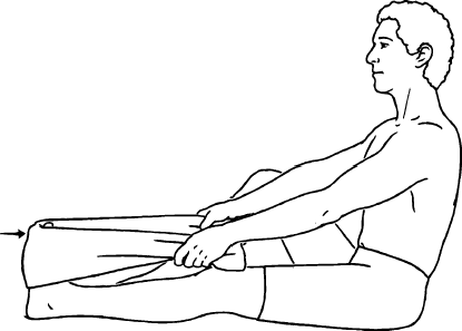 Calf stretch (seated, knee straight)