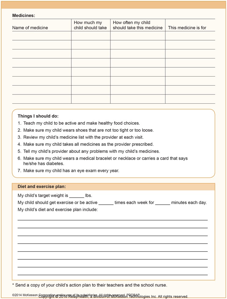 Diabetes Action Plan for My Child: Illustration, page 2