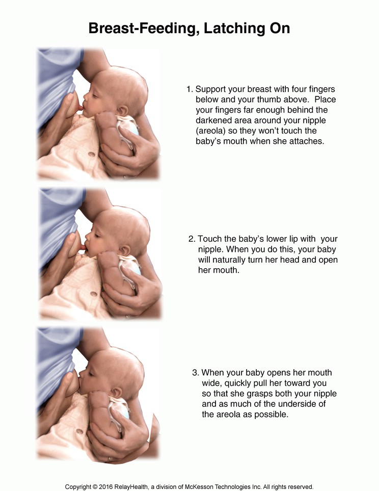 Breast-Feeding, Latching on: Illustration