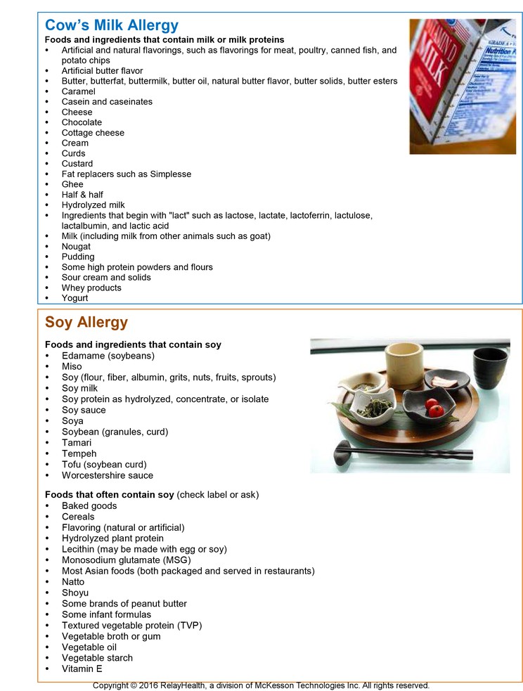 Milk and Soy Allergy: Illustration