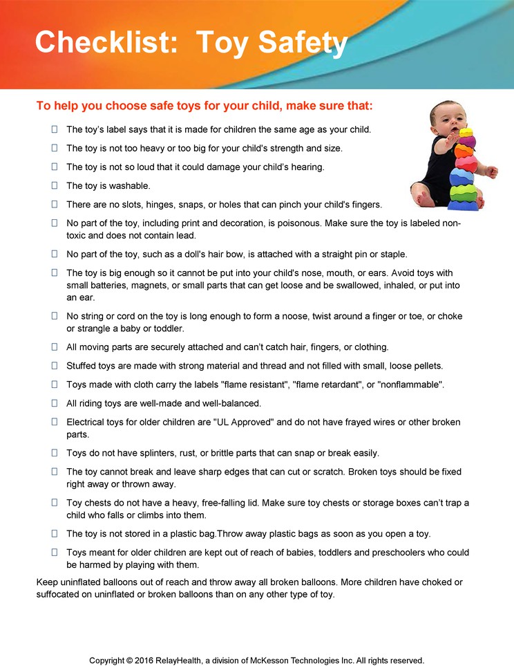 Toy Safety: Checklist