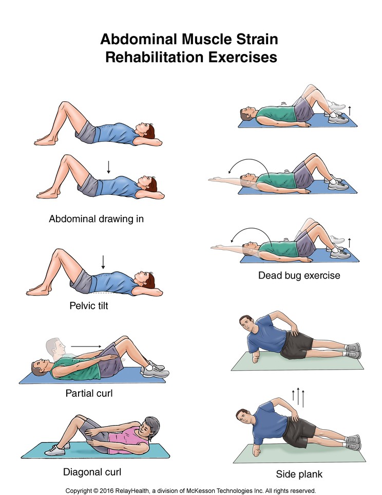 Abdominal Muscle Strain Exercises: Illustration